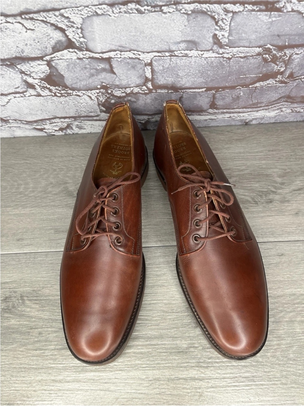 VTG Brooks Brothers Brown Leather Oxfords Lace up Dress Shoes Men Sz 12M US/45EU
